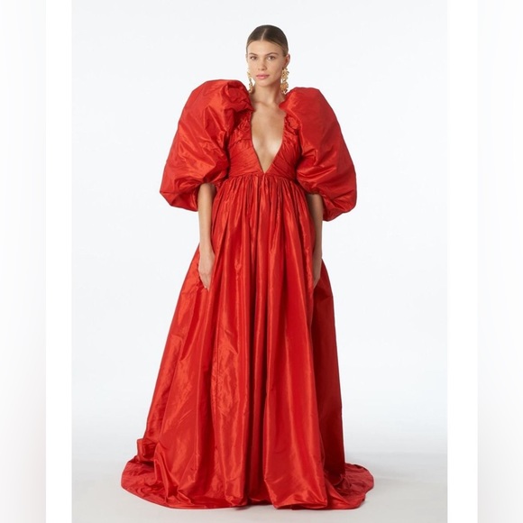 Carolina Herrera Red Silk Dress Size 4 - Picture 1 of 1